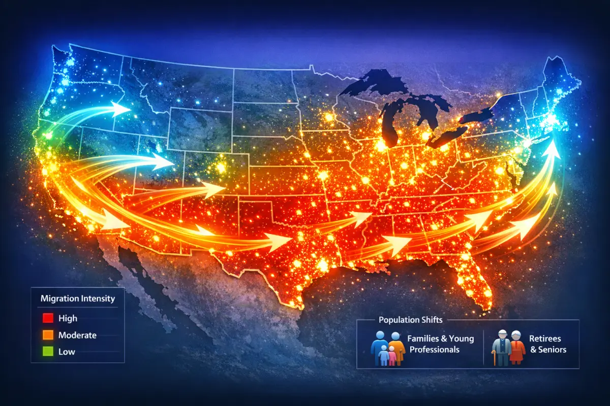 The 2026 American Migration Report: 50-State Data, Top 25 Corridors & Demographic Shifts